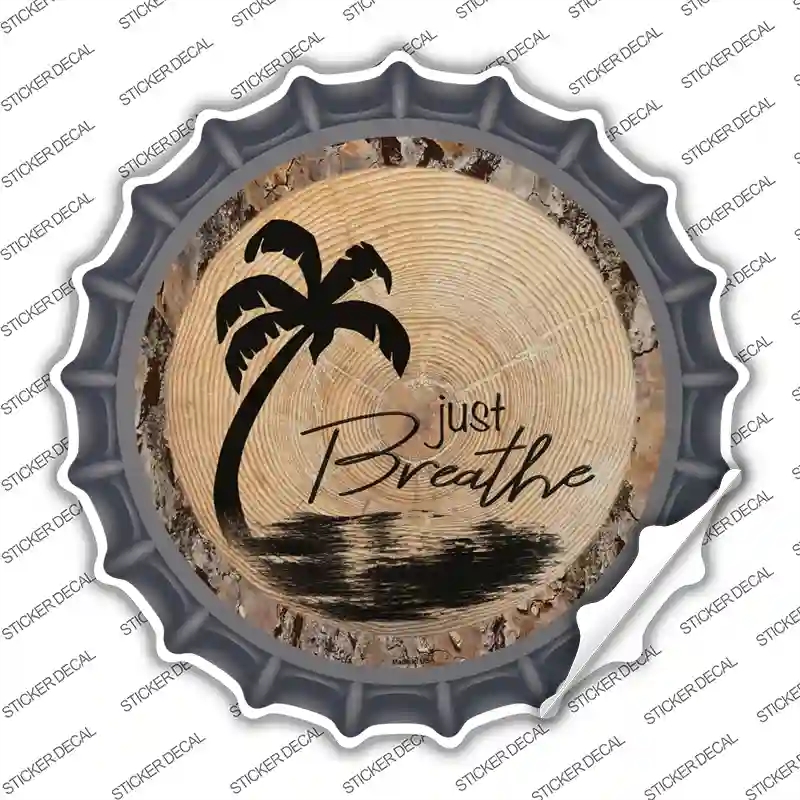 BC-1373s-L Just Breathe Novelty Bottle Cap Sticker Decal - Large