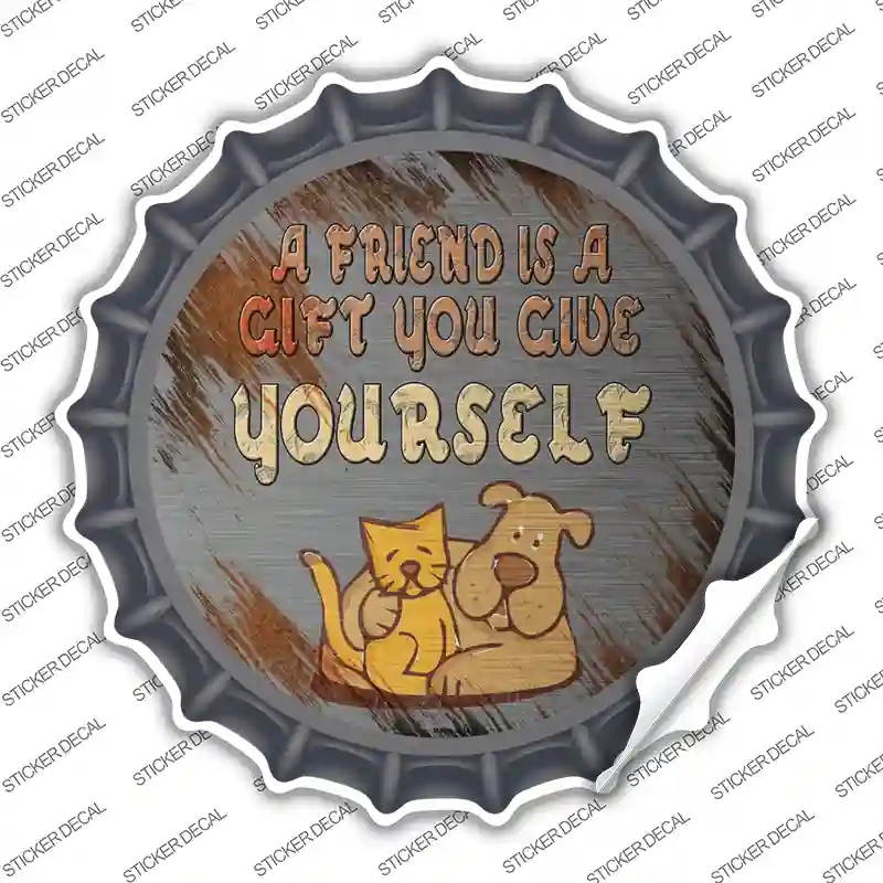 BC-1218s-L A Friend is A Gift Novelty Bottle Cap Sticker Decal - Large