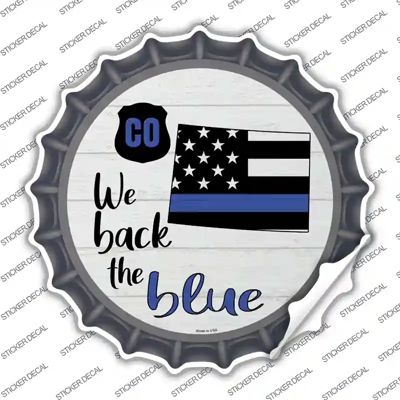 BC-1235s-XL Colorado Back the Blue Novelty Bottle Cap Sticker Decal - Extra Large