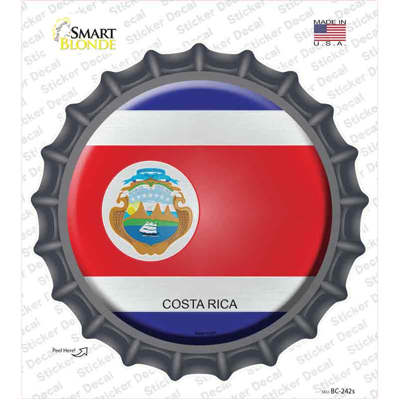 BC-242s-M Costa Rica Country Novelty Bottle Cap Sticker Decal - Medium