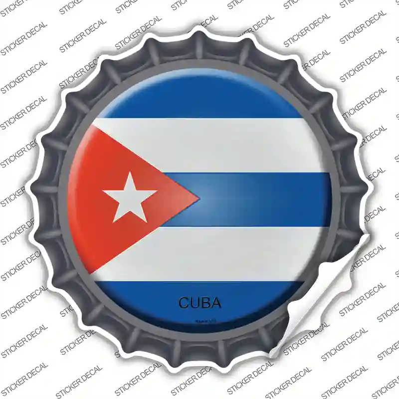 BC-246s-S Cuba Country Novelty Bottle Cap Sticker Decal - Small