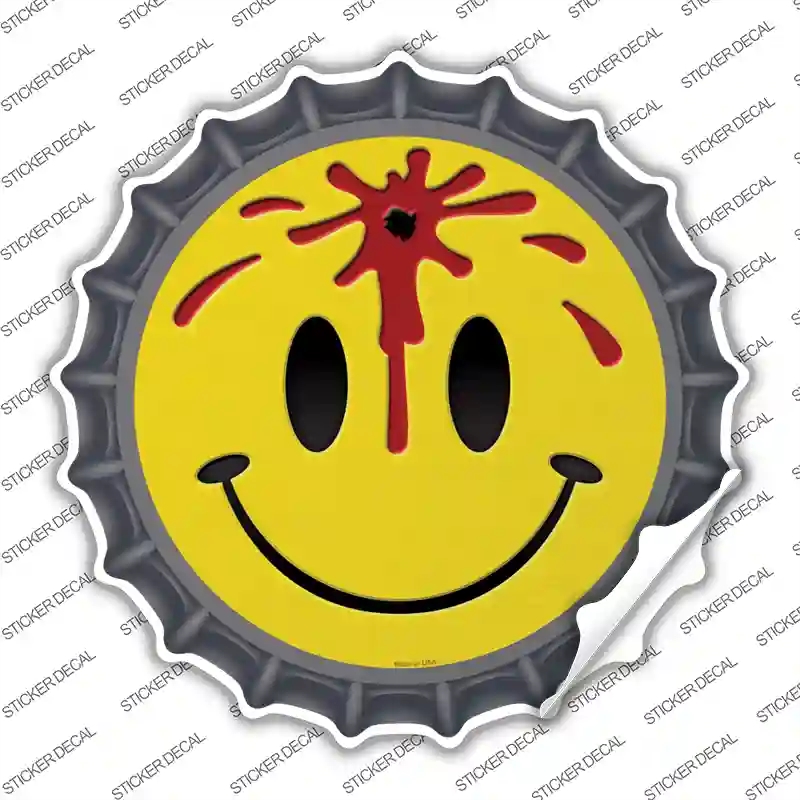 BC-728s-S Bullet Smile Novelty Bottle Cap Sticker Decal - Small