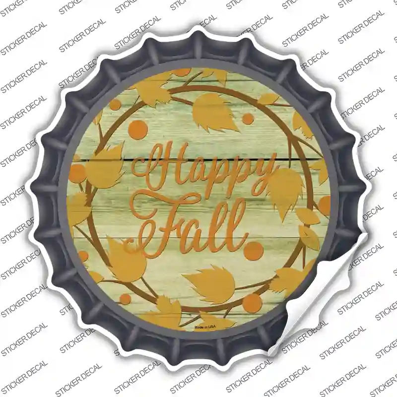 BC-1567s-XL Happy Fall with Leaves Novelty Bottle Cap Sticker Decal - Extra Large