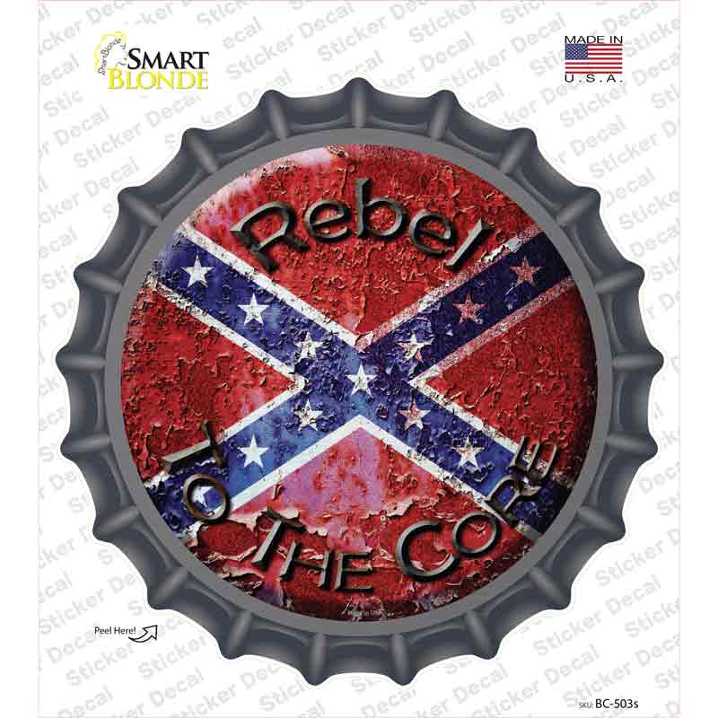 BC-503s-M Rebel to the Core Novelty Bottle Cap Sticker Decal - Medium