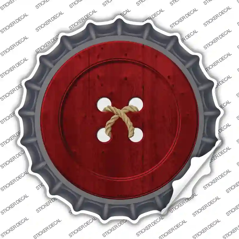 BC-565s-L Red Button Novelty Bottle Cap Sticker Decal - Large