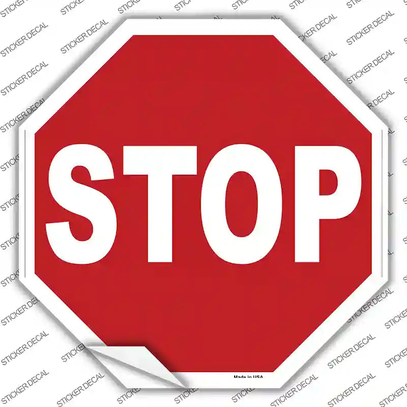 BS-180s-XL Stop Novelty Octagon Sticker Decal - Extra Large
