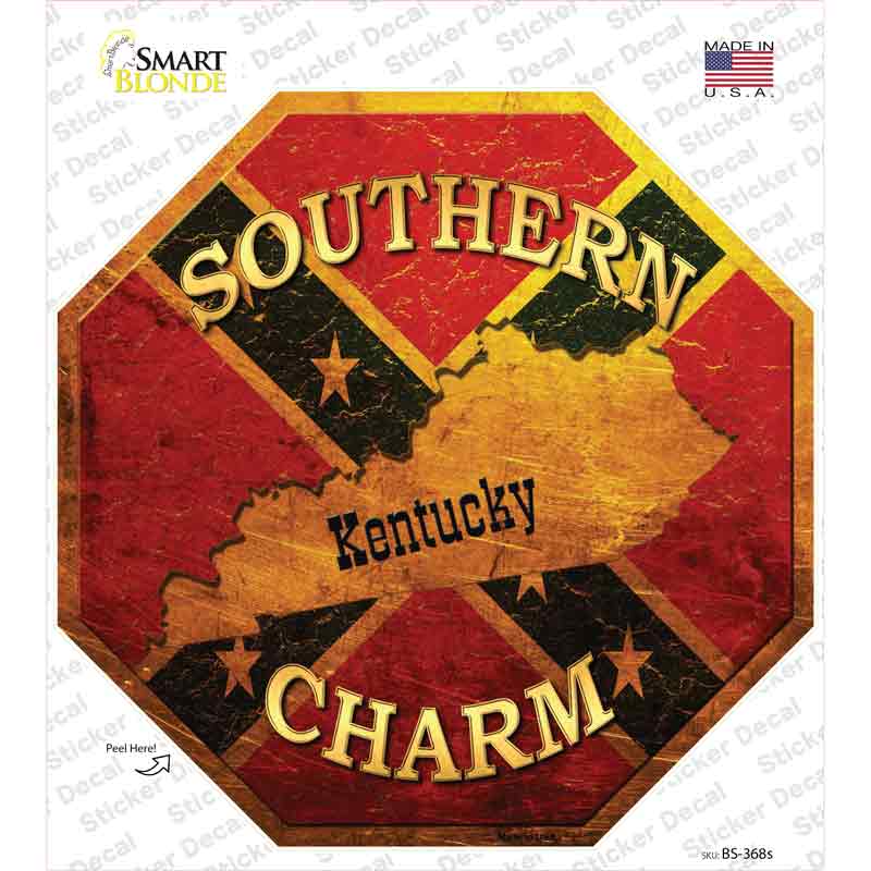BS-368s-M Southern Charm Kentucky Novelty Octagon Sticker Decal - Medium