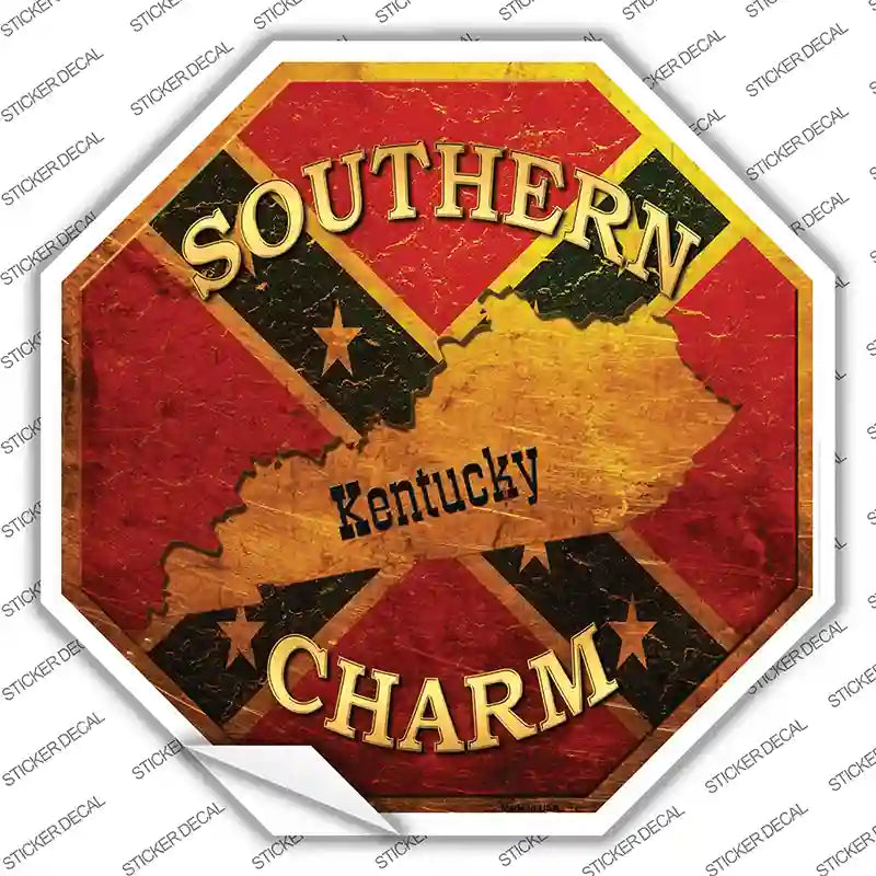 BS-368s-S Southern Charm Kentucky Novelty Octagon Sticker Decal - Small