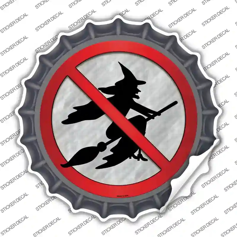 BC-641s-S No Witches Novelty Bottle Cap Sticker Decal - Small