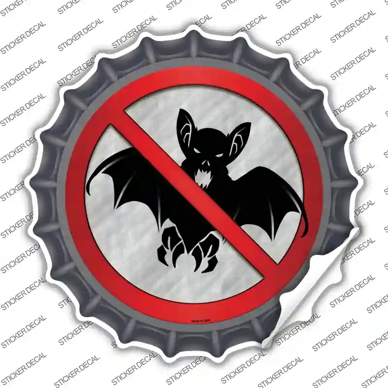 BC-643s-S No Bats Novelty Bottle Cap Sticker Decal - Small
