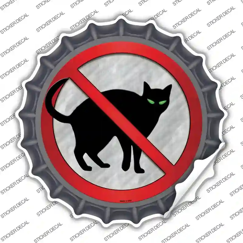 BC-647s-XL No Cats Novelty Bottle Cap Sticker Decal - Extra Large