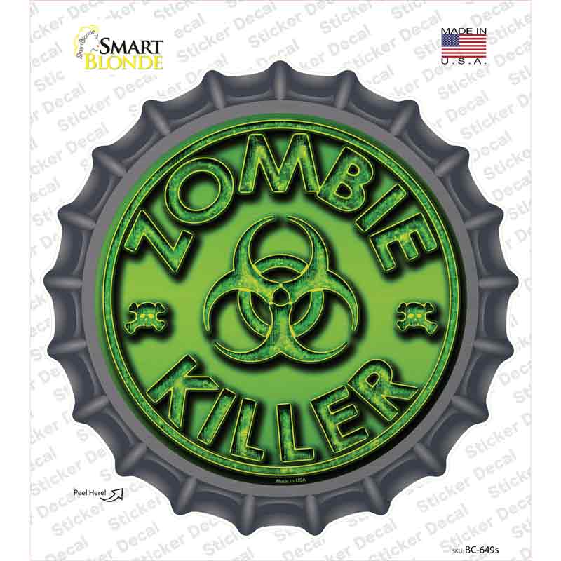 BC-649s-M Zombie Killer Novelty Bottle Cap Sticker Decal - Medium