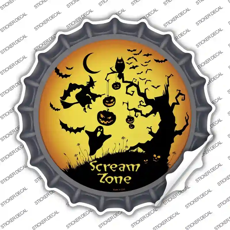 BC-502s-S Scream Zone Novelty Bottle Cap Sticker Decal - Small
