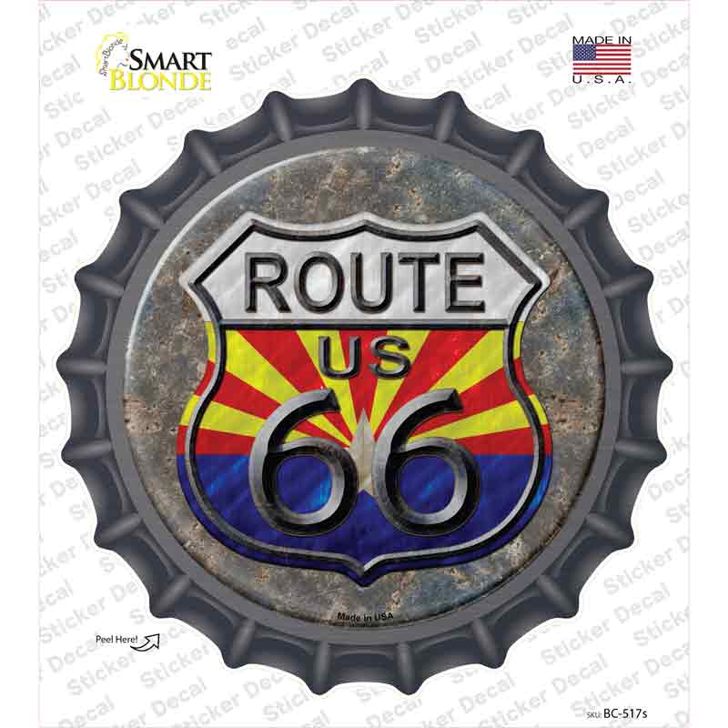 BC-517s-M Arizona Route 66 Novelty Bottle Cap Sticker Decal - Medium