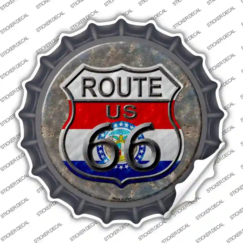 BC-521s-S Missouri Route 66 Novelty Bottle Cap Sticker Decal - Small