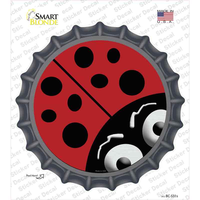 BC-531s-M Lady Bug Novelty Bottle Cap Sticker Decal - Medium