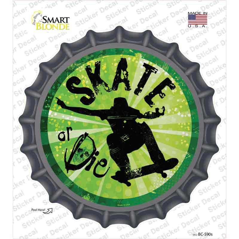 BC-590s-M Skate or Die Novelty Bottle Cap Sticker Decal - Medium