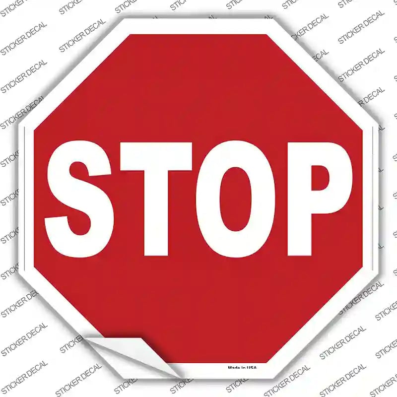 BS-180s-S Stop Novelty Octagon Sticker Decal - Small