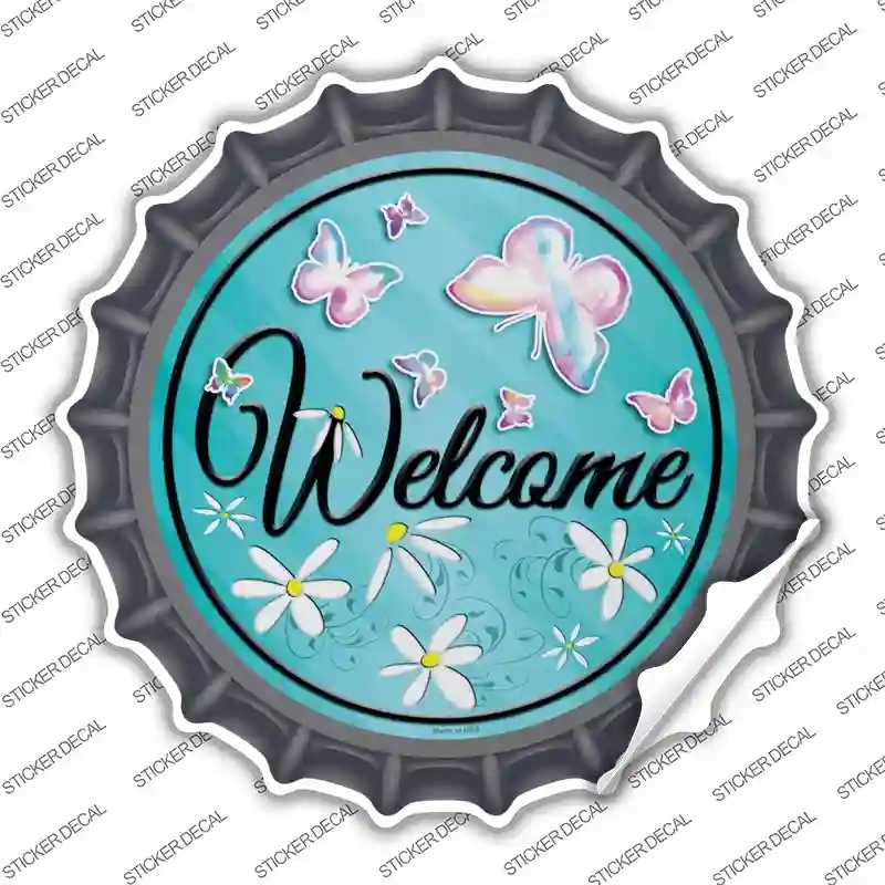 BC-841s-S Welcome Novelty Bottle Cap Sticker Decal - Small