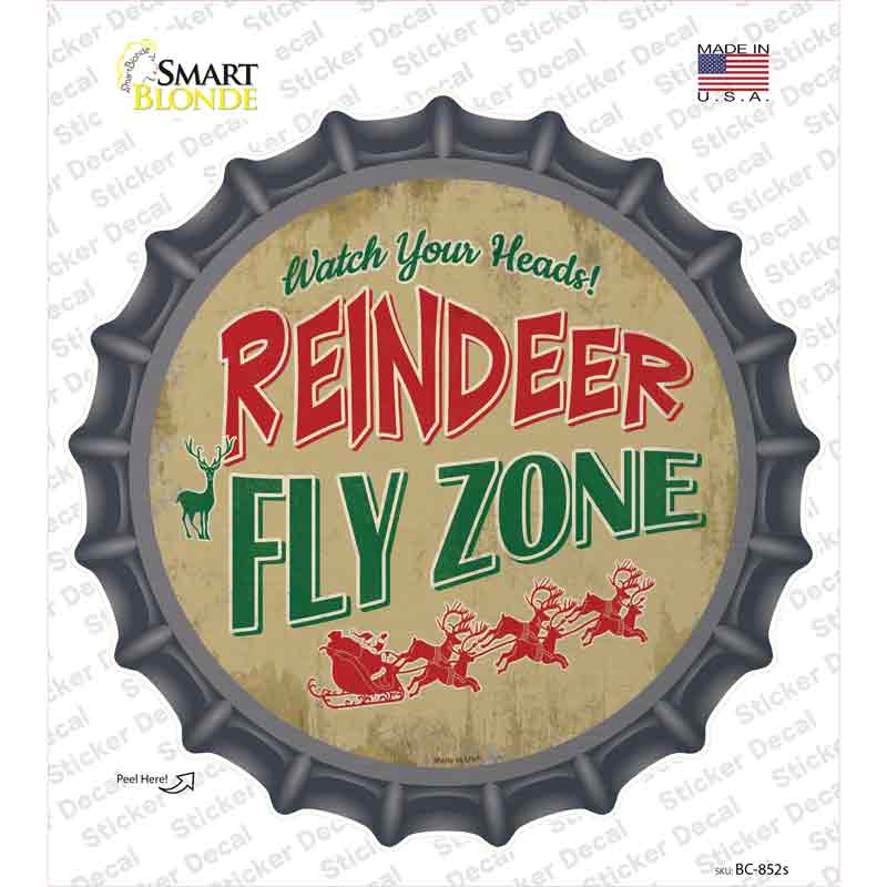BC-852s-M Reindeer Fly Zone Novelty Bottle Cap Sticker Decal - Medium