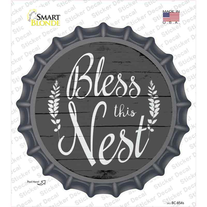 BC-854s-M Bless the Nest Novelty Bottle Cap Sticker Decal - Medium