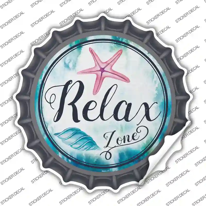 BC-885s-S Relax Zone Novelty Bottle Cap Sticker Decal - Small