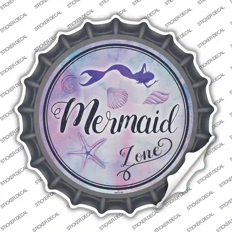BC-886s-S Mermaid Zone Novelty Bottle Cap Sticker Decal - Small