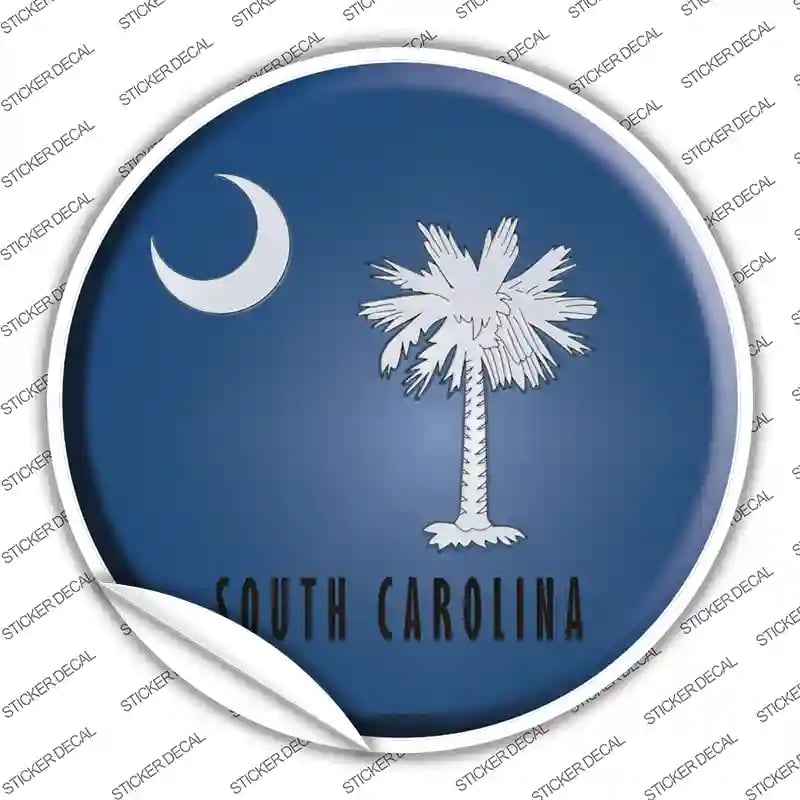 C-139s-XL South Carolina State Flag Novelty Circle Sticker Decal - Extra Large