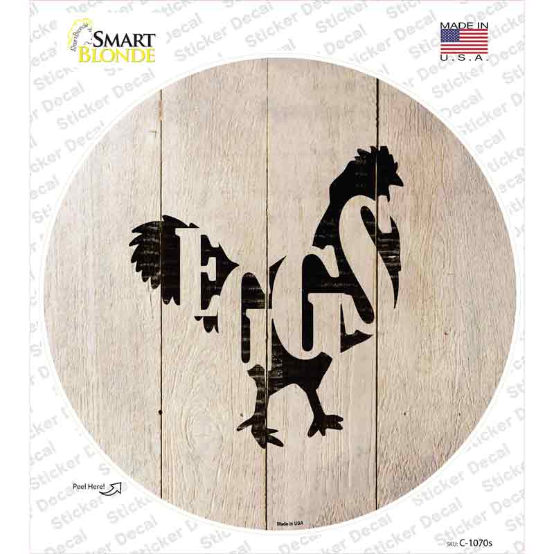 C-1070s-M Chickens Make Eggs Novelty Circle Sticker Decal - Medium