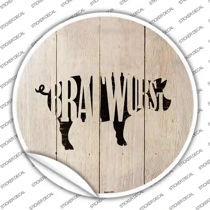 C-1077s-L Pigs Make Bratwursts Novelty Circle Sticker Decal - Large