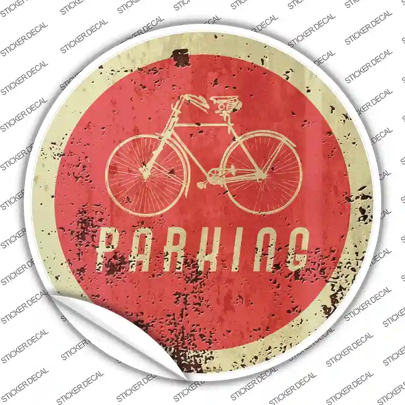 C-1081s-XL Bicycle Parking Novelty Circle Sticker Decal - Extra Large