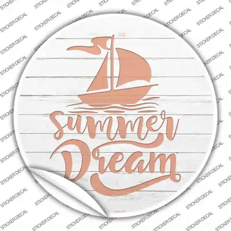 C-1089s-S Summer Dream Novelty Circle Sticker Decal - Small