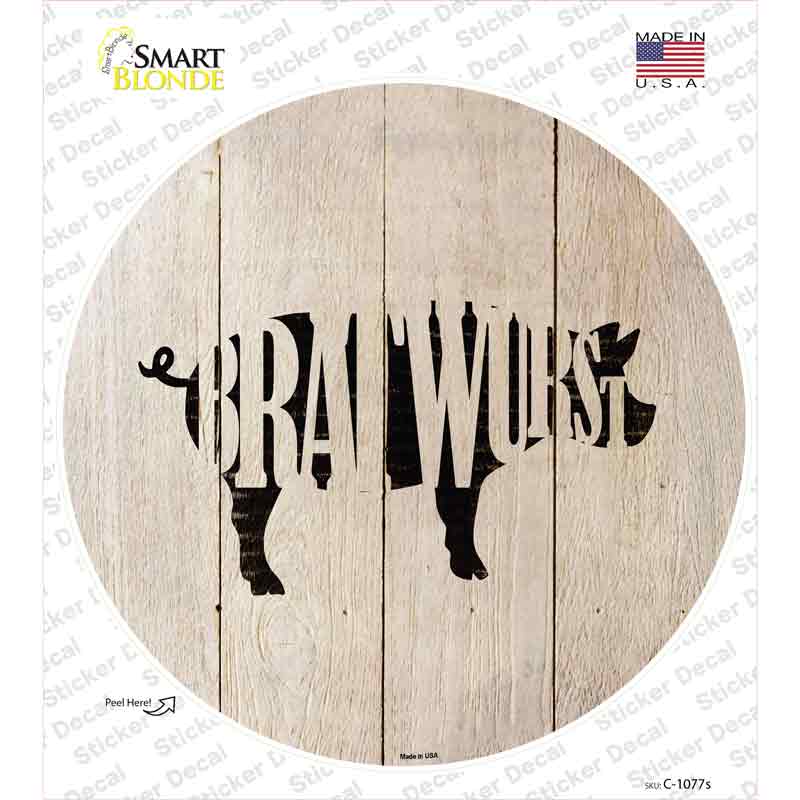 C-1077s-M Pigs Make Bratwursts Novelty Circle Sticker Decal - Medium
