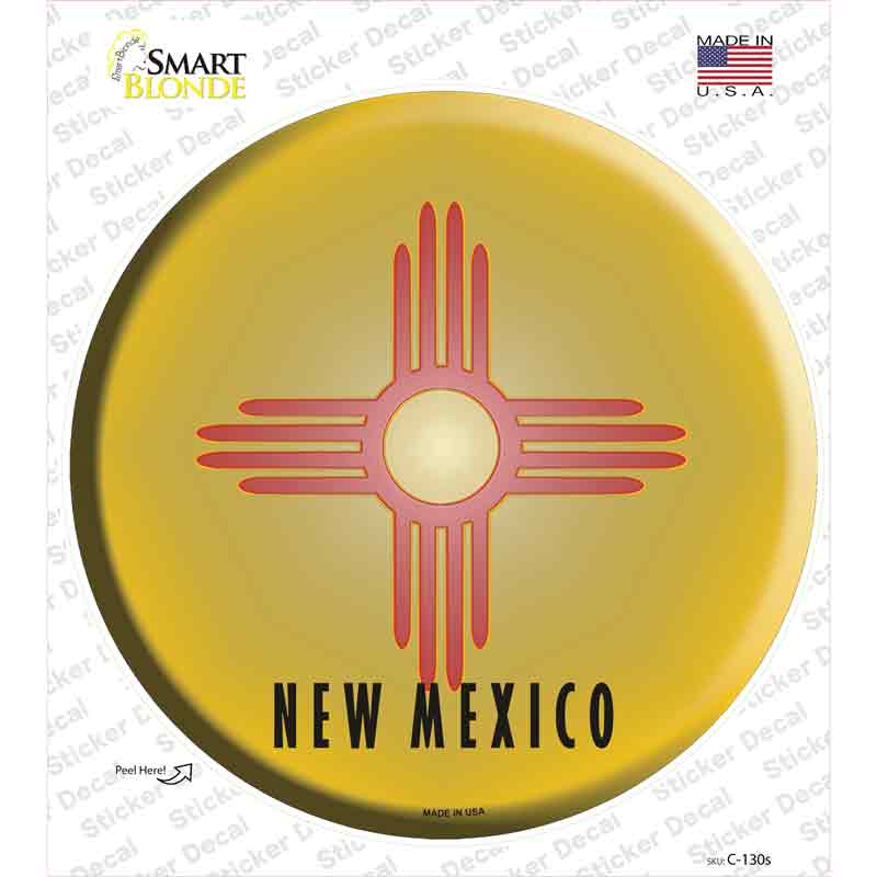C-130s-M   Mexico State Flag Novelty Circle Sticker Decal - Medium