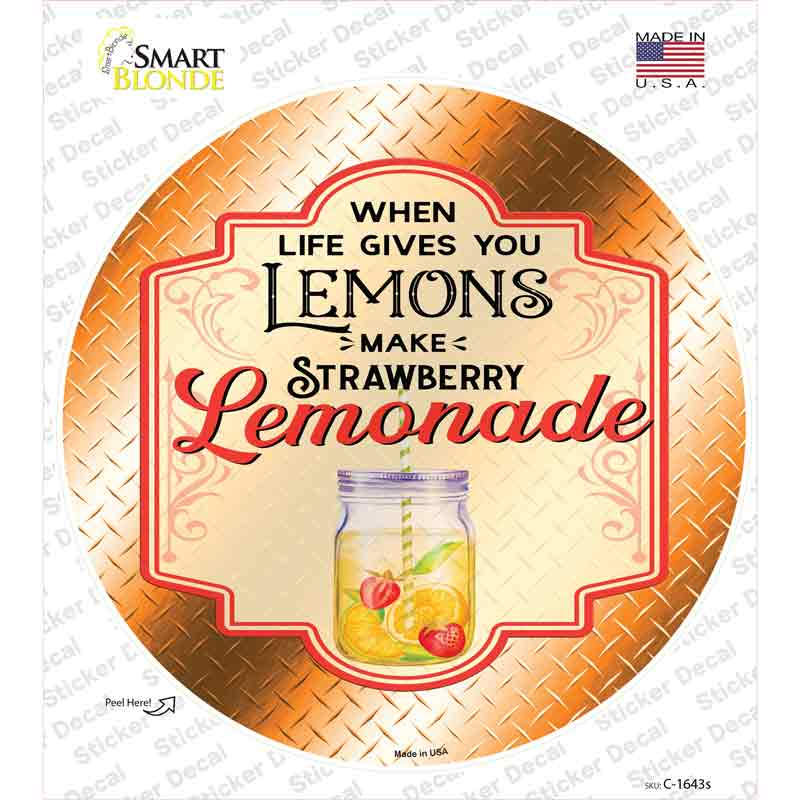 C-1643s-M Make Strawberry Lemonade Orange Novelty Circle Sticker Decal - Medium