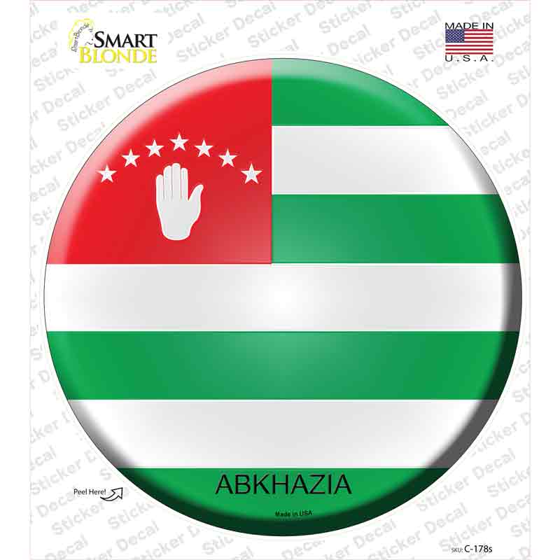 C-178s-M Abkhazia Country Novelty Circle Sticker Decal - Medium