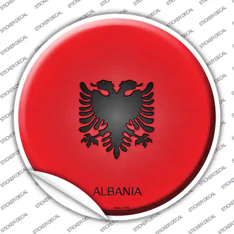C-183s-S Albania Country Novelty Circle Sticker Decal - Small