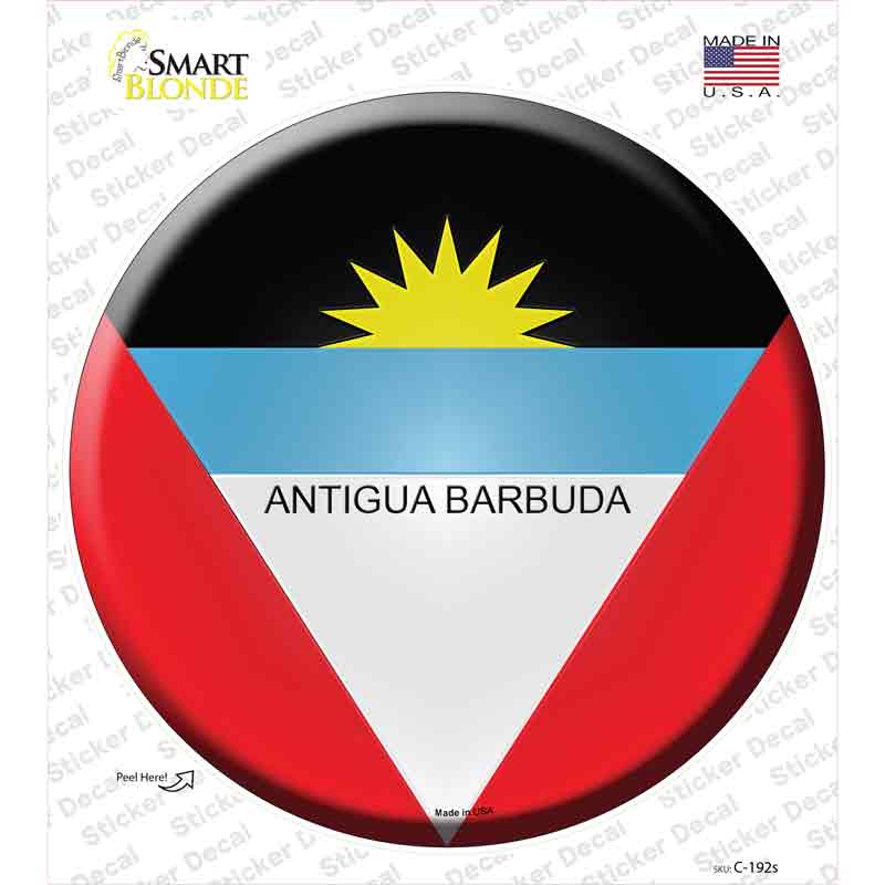 C-192s-M Antigua Barbuda Novelty Circle Sticker Decal - Medium
