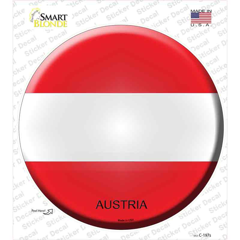 C-197s-M Austria Novelty Circle Sticker Decal - Medium
