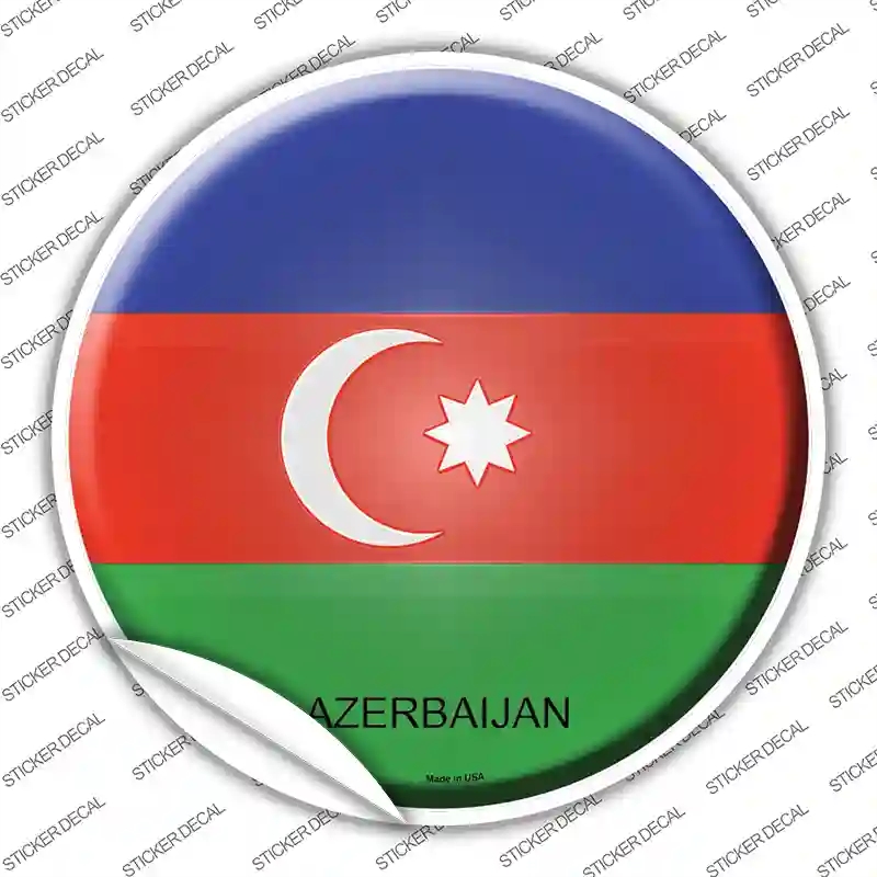 C-198s-S Azerbaijan Country Novelty Circle Sticker Decal - Small