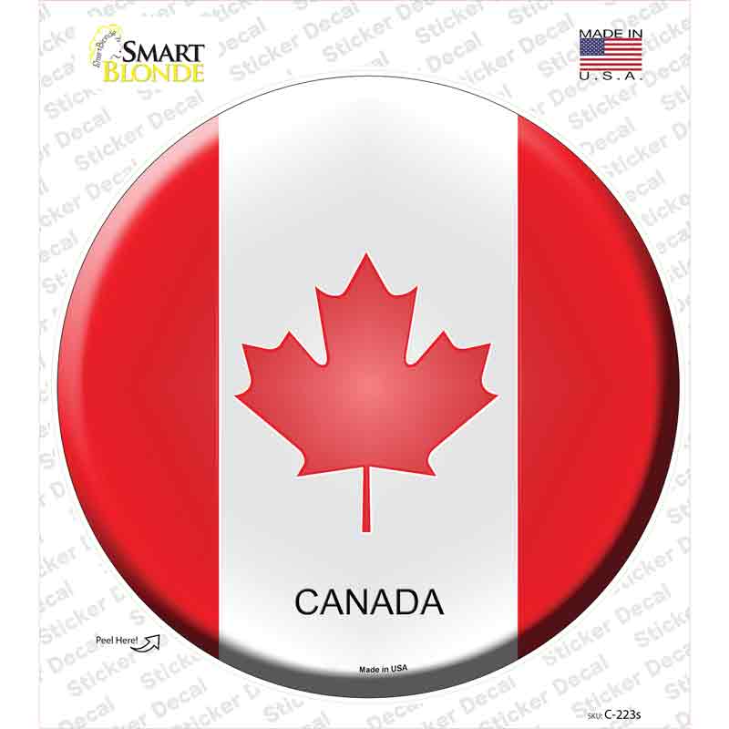 C-223s-M Canada Country Novelty Circle Sticker Decal - Medium