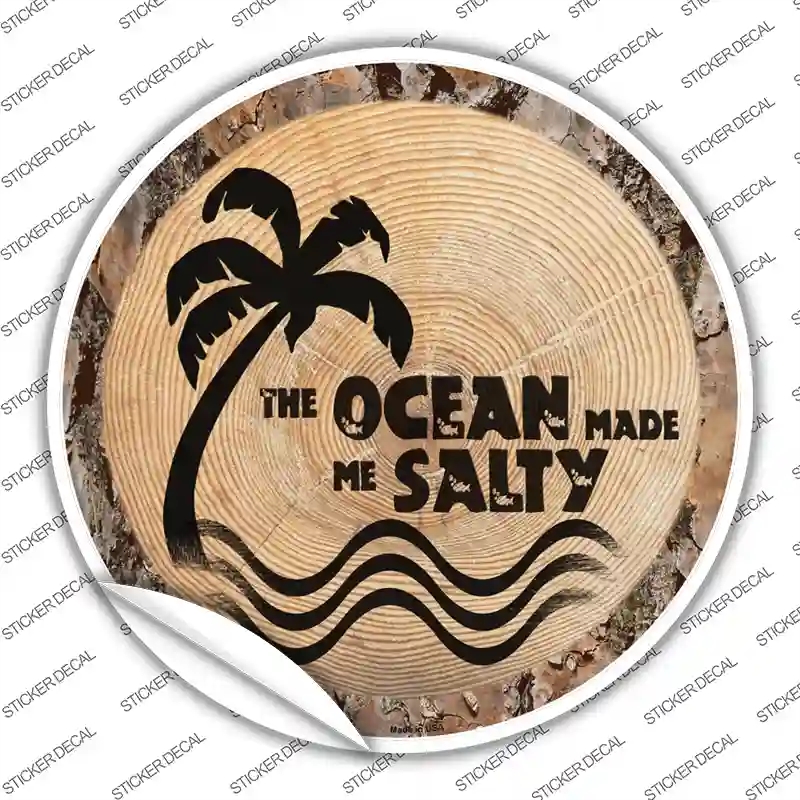 C-1374s-S Ocean Made Me Salty Novelty Circle Sticker Decal - Small