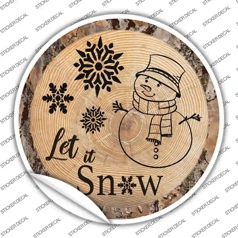 C-1393s-L Let It Snow Novelty Circle Sticker Decal - Large