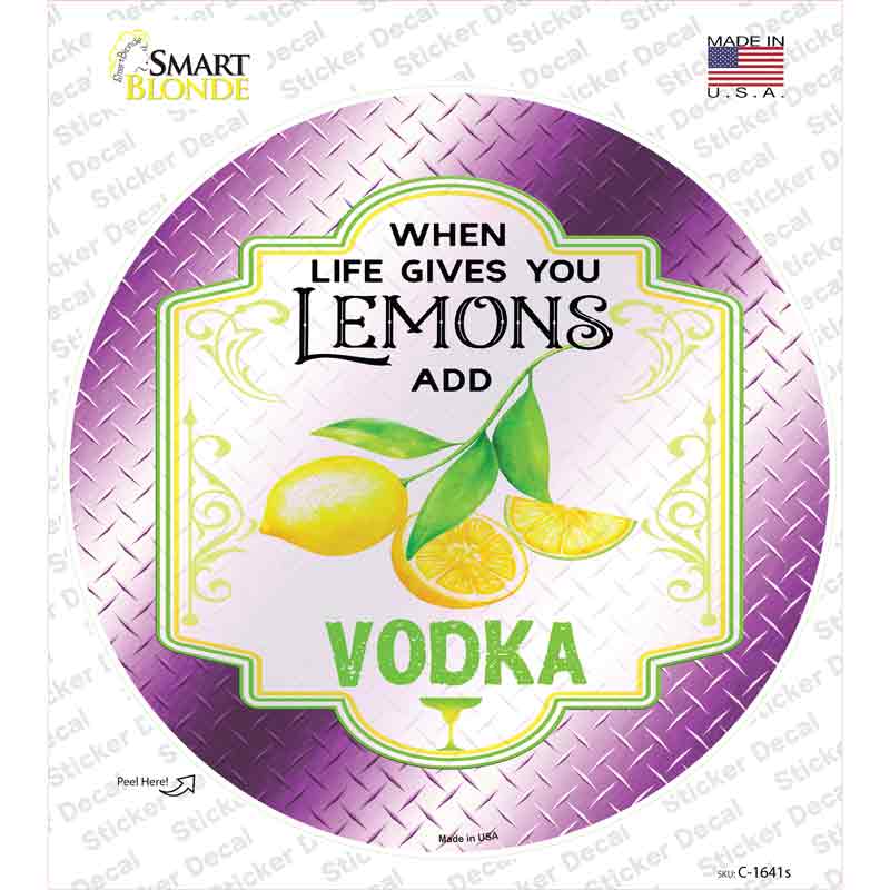 C-1641s-M Add Vodka Purple Novelty Circle Sticker Decal - Medium