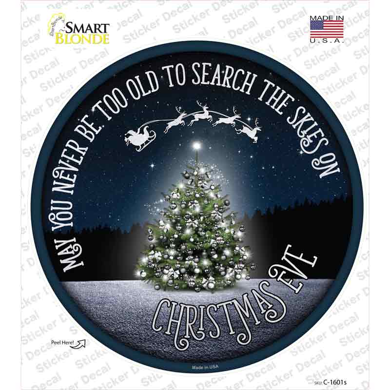 C-1601s-M Search the Skies Novelty Circle Sticker Decal - Medium