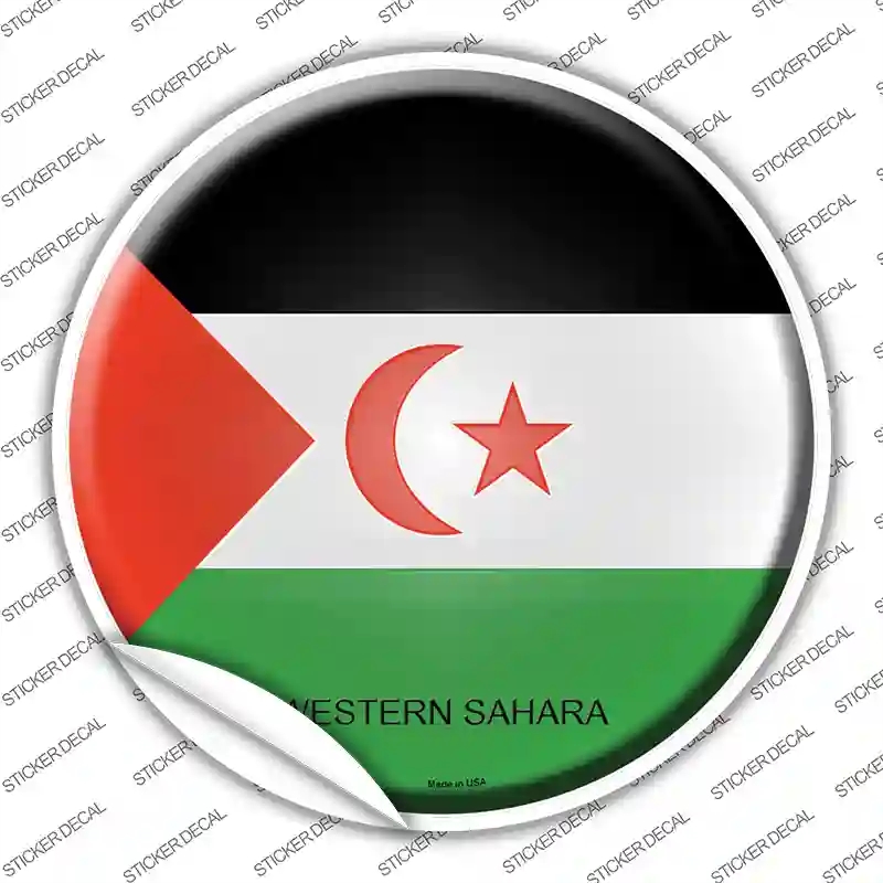C-476s-S Western Sahara Country Novelty Circle Sticker Decal - Small
