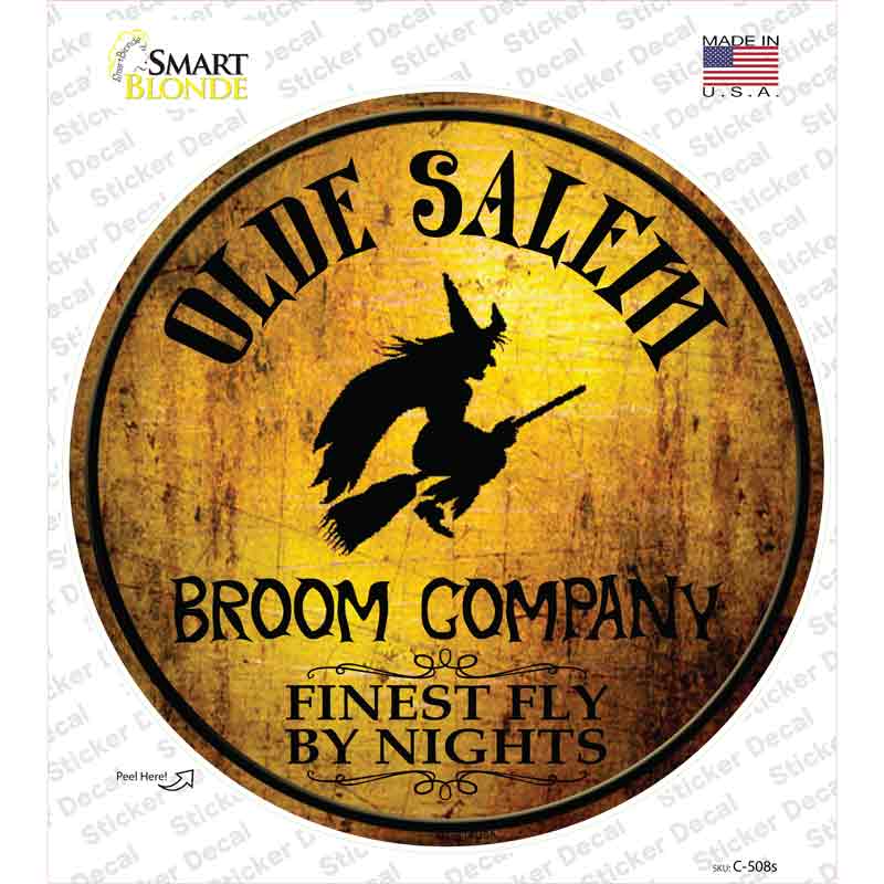 C-508s-M Salem Broom Company Novelty Circle Sticker Decal - Medium