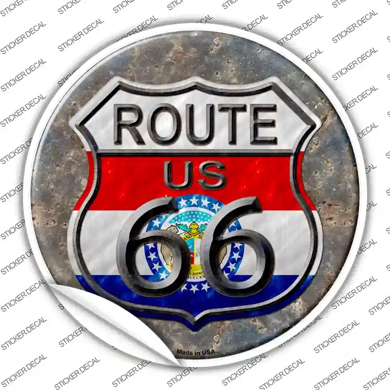 C-521s-XL Missouri Route 66 Novelty Circle Sticker Decal - Extra Large