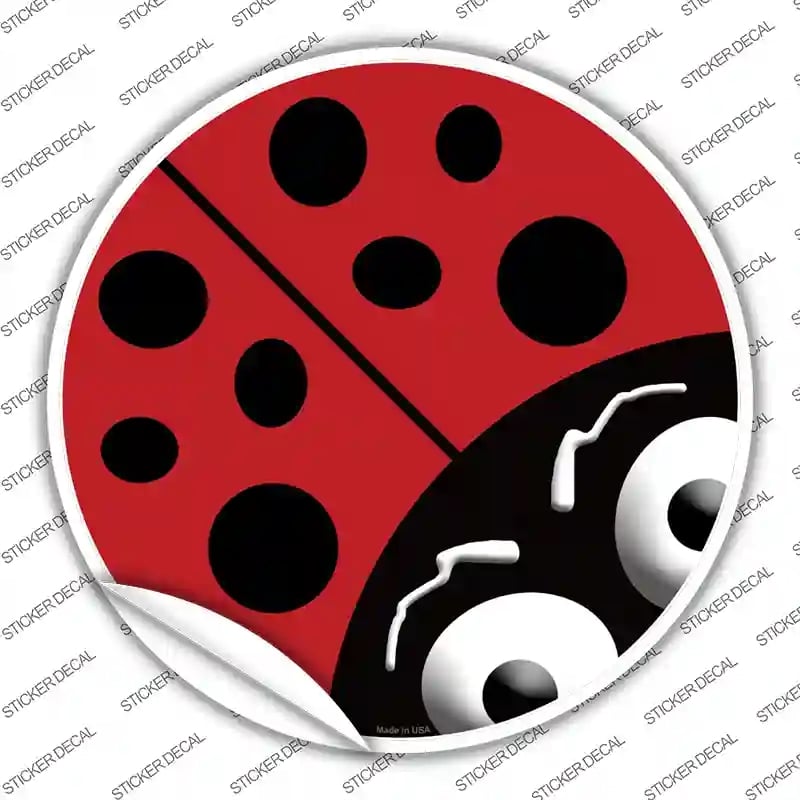 C-531s-L Lady Bug Novelty Circle Sticker Decal - Large