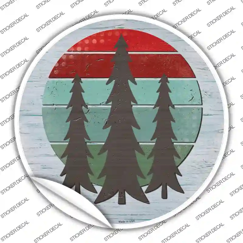 C-1558s-XL Three Trees Novelty Circle Sticker Decal - Extra Large